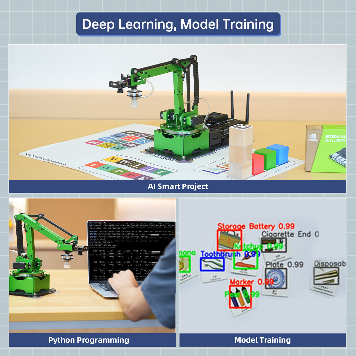 Hiwonder JetMax JETSON NANO Robot Arm ROS Open Source Vision Recognition Program Robot